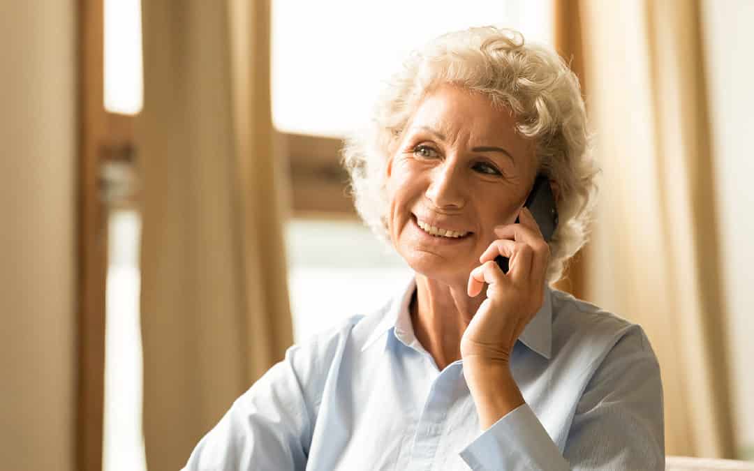 elderly woman on the phone